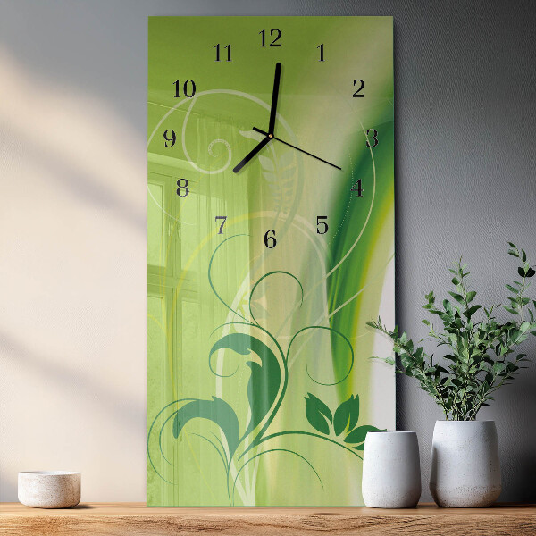 Horloge murale verticale Motif floral