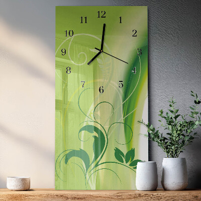 Horloge murale verticale Motif floral