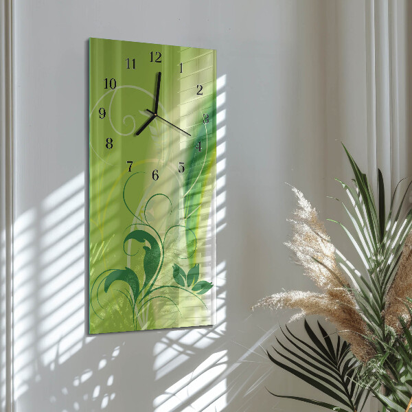 Horloge murale verticale Motif floral