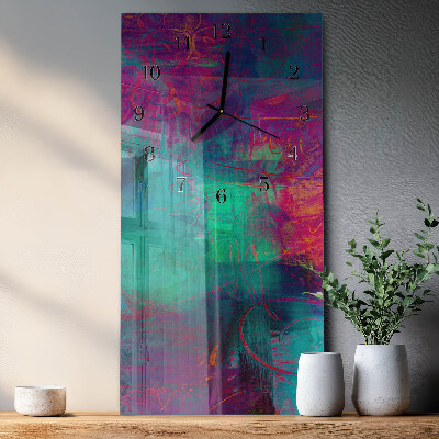 Horloge murale verticale Peinture colorée