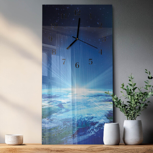 Horloge murale verticale L'univers de la Terre