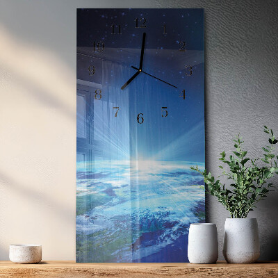 Horloge murale verticale L'univers de la Terre