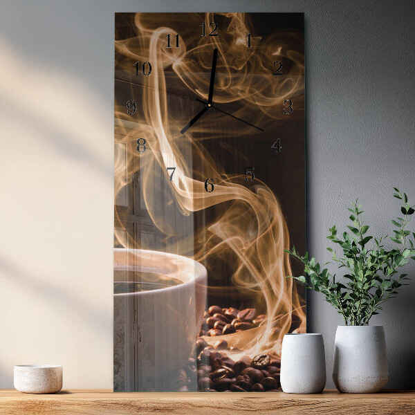 Horloge murale verticale Une tasse de café