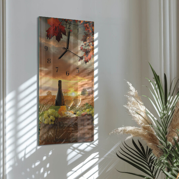 Horloge murale verticale Vin Nature
