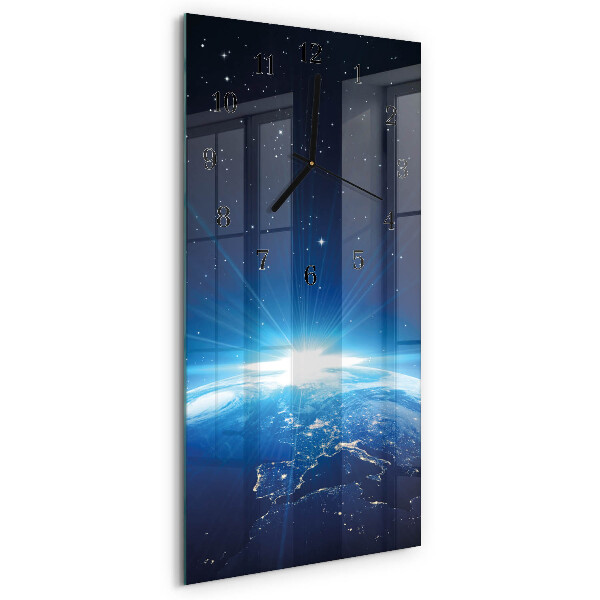 Horloge murale verticale Terre Weltall