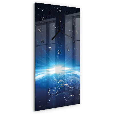Horloge murale verticale Terre Weltall