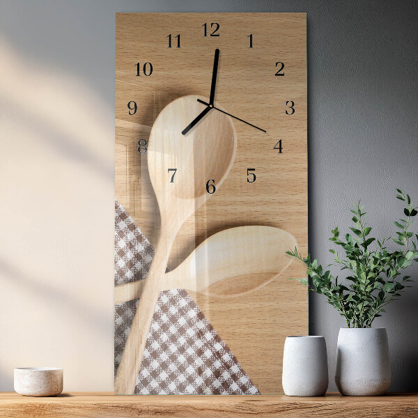 Horloge murale verticale Cuillères