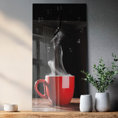 Horloge murale verticale Une tasse de café