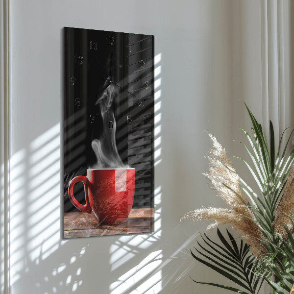 Horloge murale verticale Une tasse de café