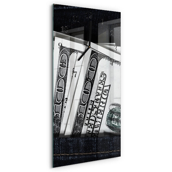 Horloge murale verticale Billets de banque