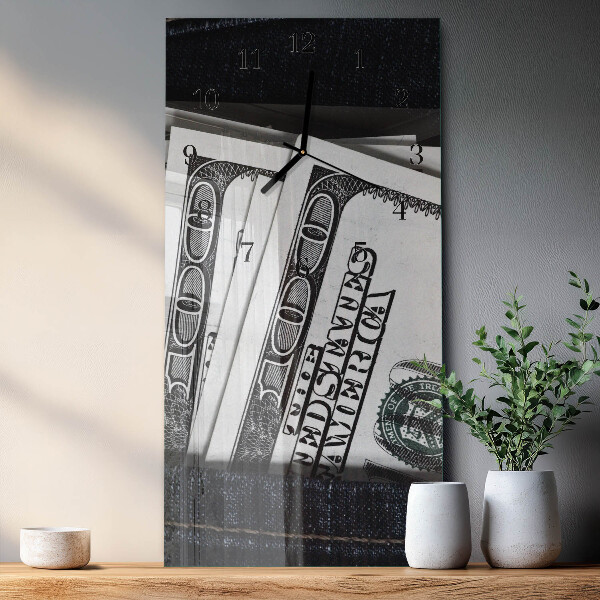 Horloge murale verticale Billets de banque