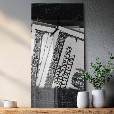 Horloge murale verticale Billets de banque