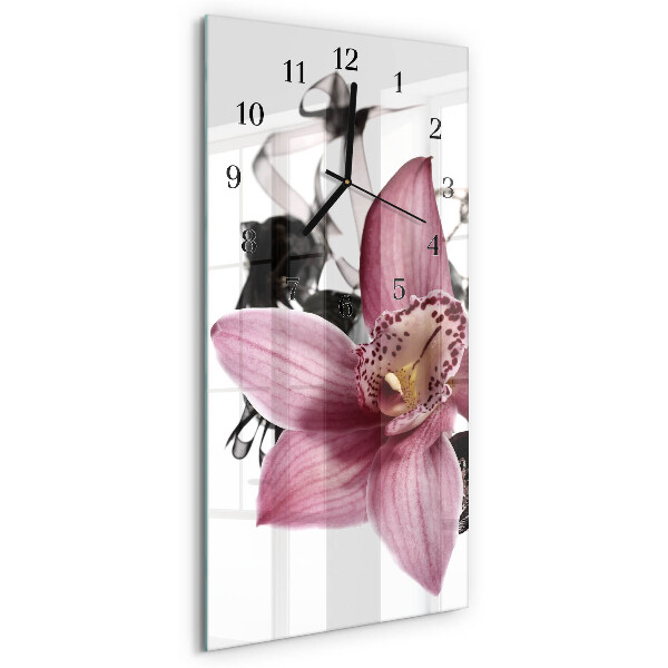 Horloge murale verticale Orchidée
