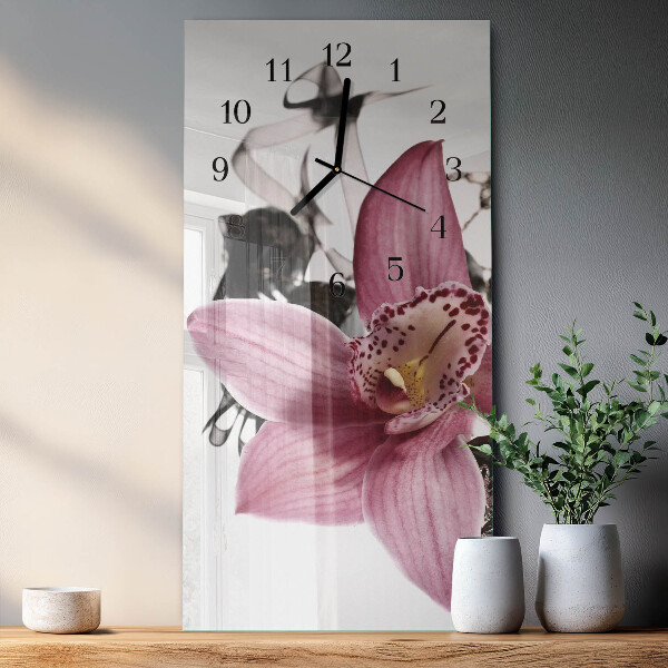 Horloge murale verticale Orchidée