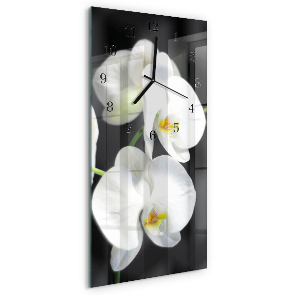 Horloge murale verticale Orchidée
