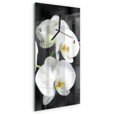 Horloge murale verticale Orchidée