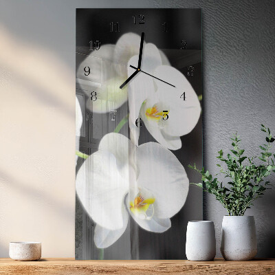 Horloge murale verticale Orchidée