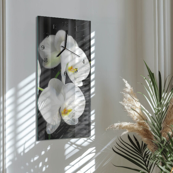 Horloge murale verticale Orchidée