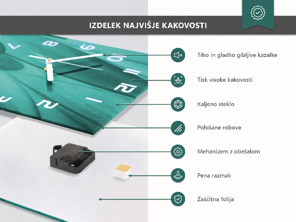 Horloge murale verticale Orchidée