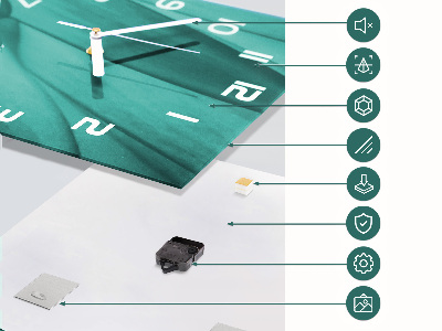 Horloge murale verticale Feuilles de plantes