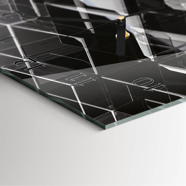 Horloge murale verticale Cube de verre