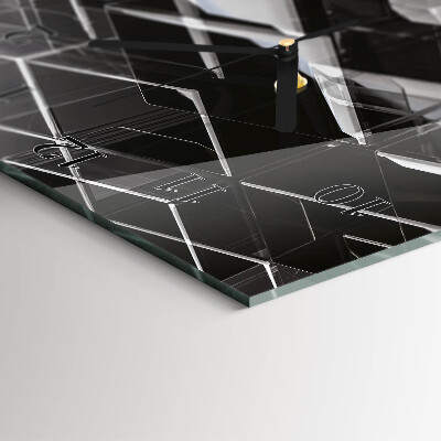 Horloge murale verticale Cube de verre