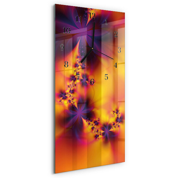 Horloge murale verticale Fleurs