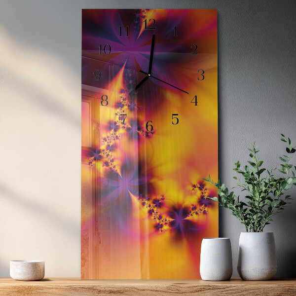 Horloge murale verticale Fleurs