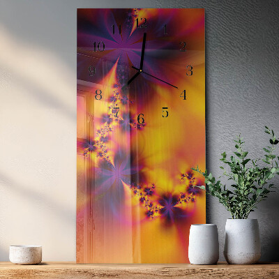 Horloge murale verticale Fleurs