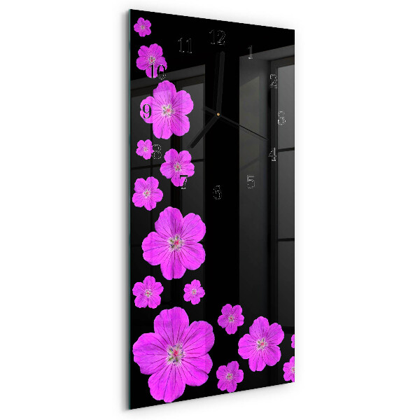Horloge murale verticale Fleurs