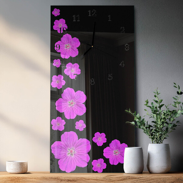 Horloge murale verticale Fleurs