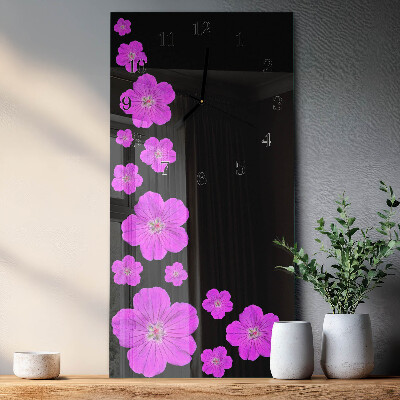 Horloge murale verticale Fleurs