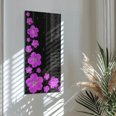 Horloge murale verticale Fleurs