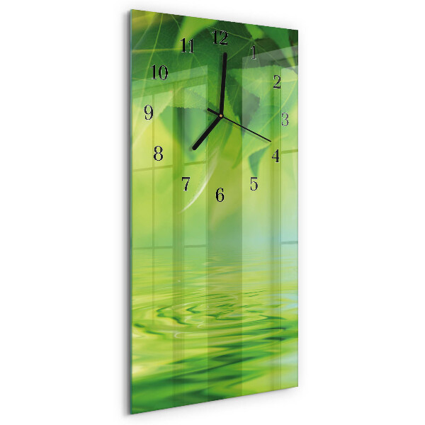 Horloge murale verticale Feuilles