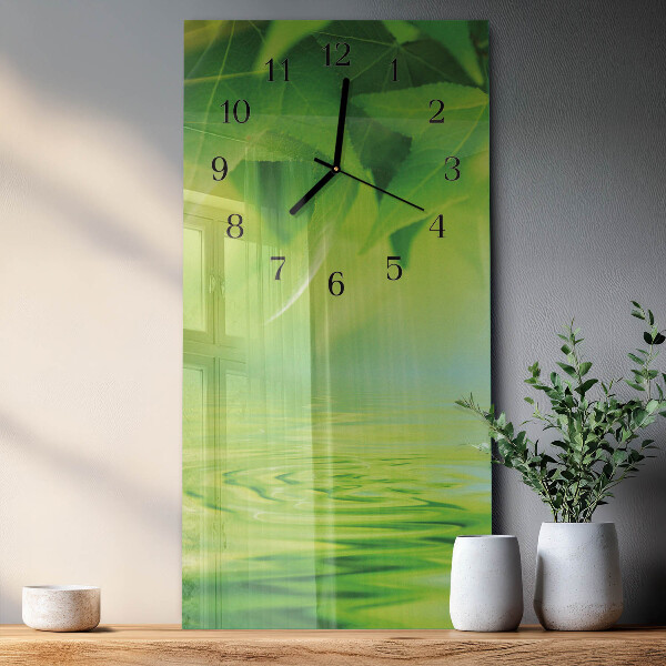 Horloge murale verticale Feuilles