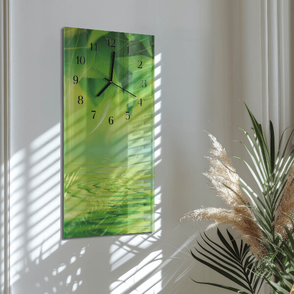 Horloge murale verticale Feuilles