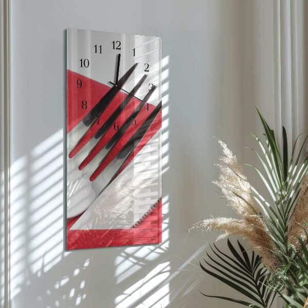 Horloge murale verticale Couverts