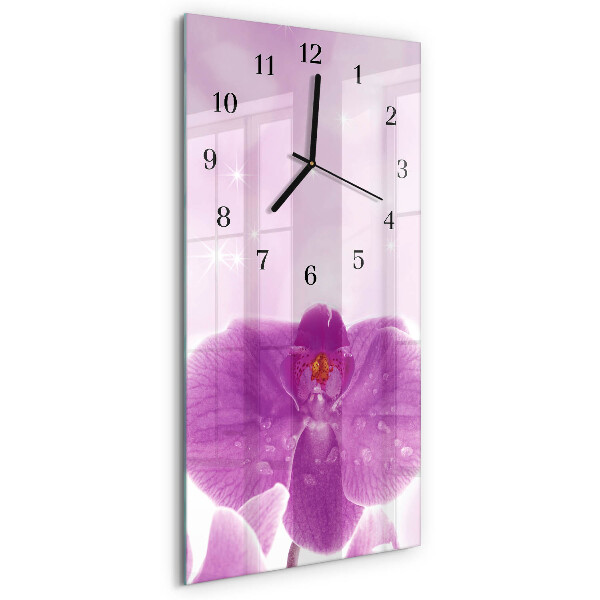 Horloge murale verticale Orchidée