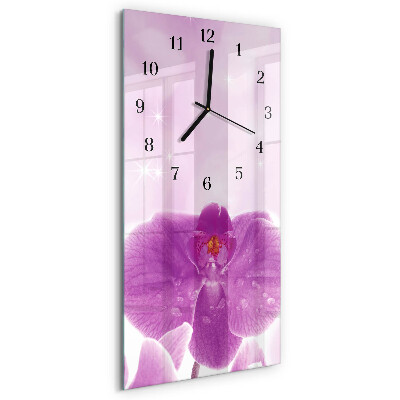 Horloge murale verticale Orchidée
