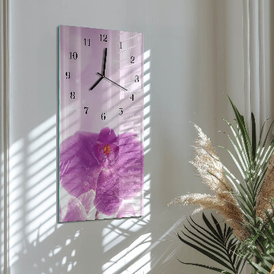 Horloge murale verticale Orchidée