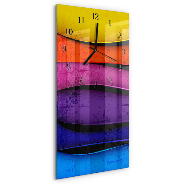 Horloge murale verticale Rayures colorées