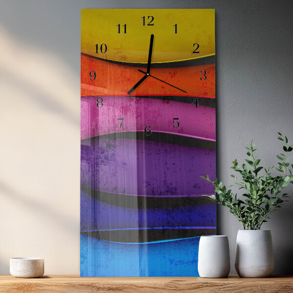 Horloge murale verticale Rayures colorées