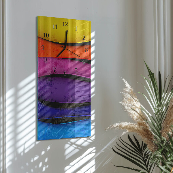 Horloge murale verticale Rayures colorées