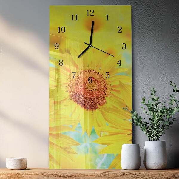 Horloge murale verticale Tournesol