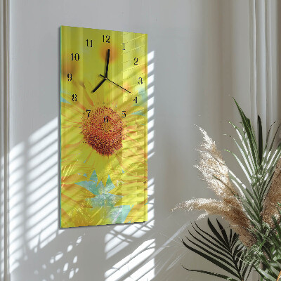 Horloge murale verticale Tournesol
