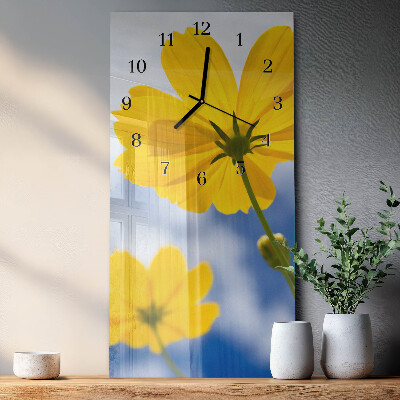 Horloge murale verticale Fleur