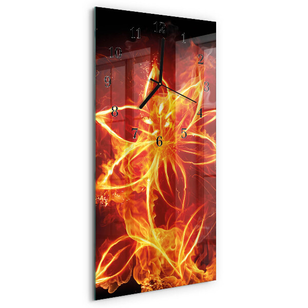 Horloge murale verticale Fleur de feu