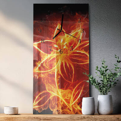 Horloge murale verticale Fleur de feu