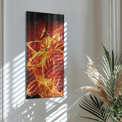 Horloge murale verticale Fleur de feu