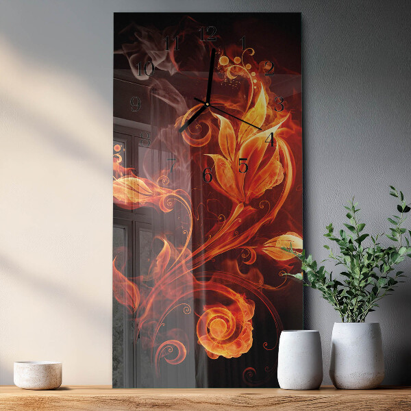 Horloge murale verticale Fleur de feu